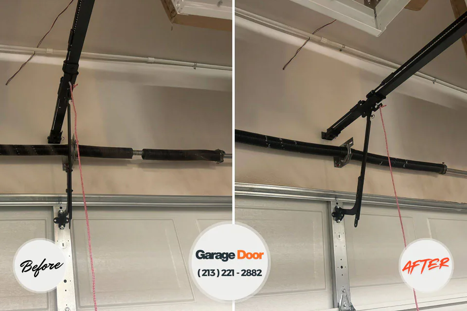 Before and after: garage door opener repair Manteo, NC